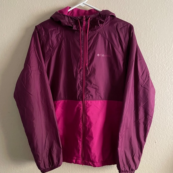 Columbia Women's Flash Forward Lined Windbreaker Jacket Pink/Purple Small - Picture 2 of 9